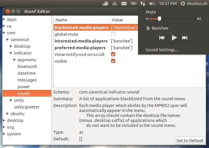 ubuntu sound menu